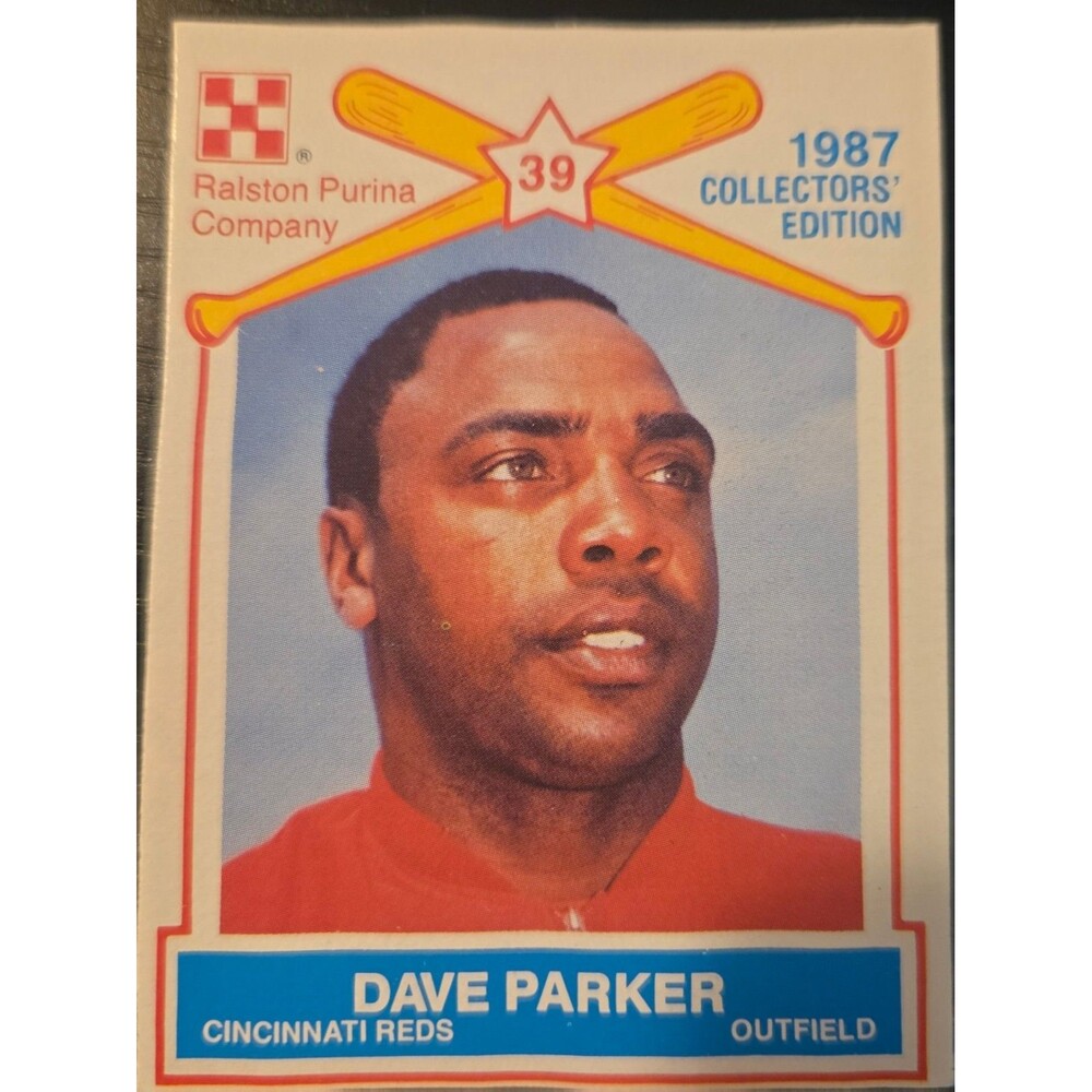 1987 Ralston Purina Collector's Edition Dave Parker #7 Cincinnati Reds Baseball
